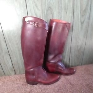 Vintage Cognac Leather Tall Boots